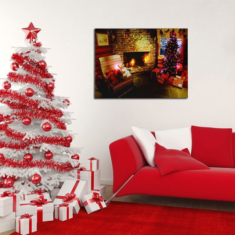 40 X 30 cm Ovladatelné Led Domácí Vánoční Dekorační Strom Obraz Na Plátně Nástěnné Umění