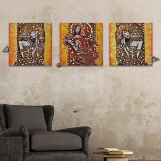 50x50cm 3ks Kombinace Diy Bezrámový Obraz Pag Abstraktní Postavy Obrazy Postav Obrazová Stěna