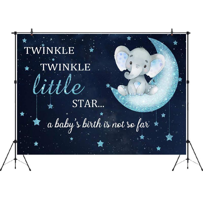 Blue Elephant Fotografie Pozadí Baby Shower Party Birthday Animals Background