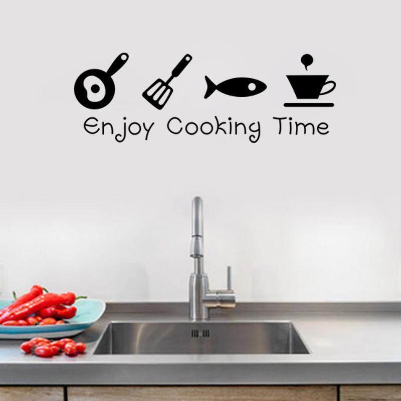 Cartoon Užijte Si Čas Vaření Kuchyň Nálepka Na Zeď Pvc Nástěnná Malba Art Decals Stickers Background Home Decor