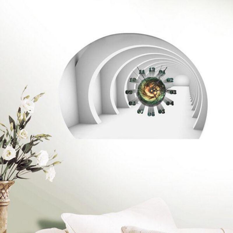 Diy Decal Clock Tunnel 3d Samolepky Na Zeď Hodiny 3d Umělecké Nástěnné Home Decor