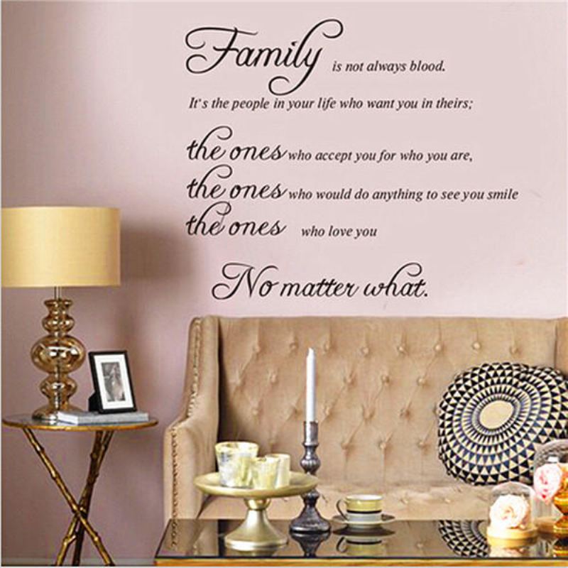 Family Quote Nálepka Na Zeď Odnímatelná Nástěnná Malba Diy Obývací Pokoj Art Home Decor