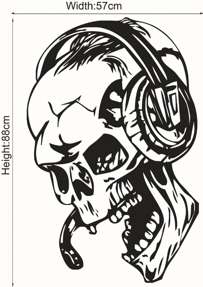 Hallowen Skull Head Vitrína Skleněné Okno Dekor Nálepka Na Stěnu Party House Domácí Dekorace Kreativní Diy Nástěnná Malba Na Zeď