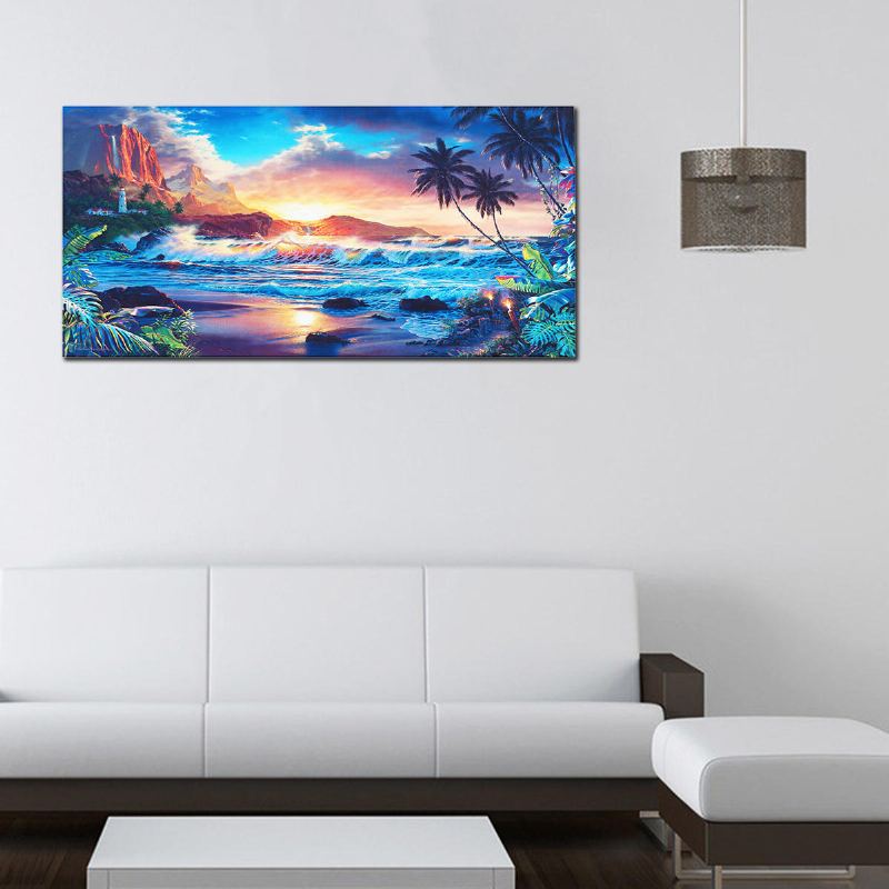 Home Decor Obrazy Na Plátně Na Zeď Modern Sunset Scenery Beach Tree Gift