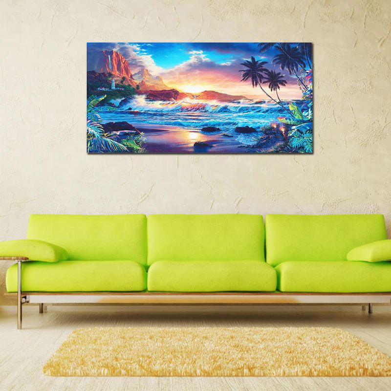 Home Decor Obrazy Na Plátně Na Zeď Modern Sunset Scenery Beach Tree Gift