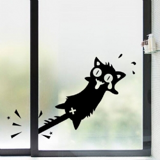 Honana Cartoon Klip Na Ocas Kočky Nálepka Na Stěnu Pro Domácí Dekoraci Pvc Nálepky Dveře Na Auta Na Černá Kočka Vzor Vinylové Na Zeď Pro Kuchyňské Skříňky Na