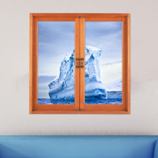 Iceberg 3d Umělý Pohled Z Okna 3d Samolepky Na Zeď Frigid Barrier Pag Stickers Domácí Dekorace Na Zeď Dárek