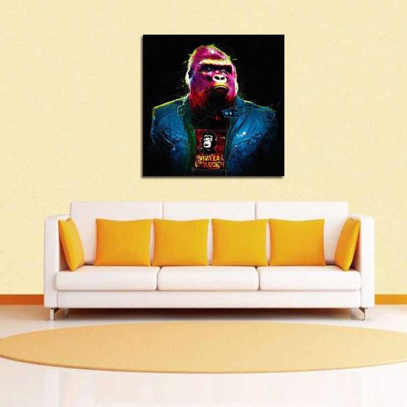 Miico Ručně Malované Olejomalby Barevné Gorilí Nástěnné Malby Pro Domácí Dekoraci