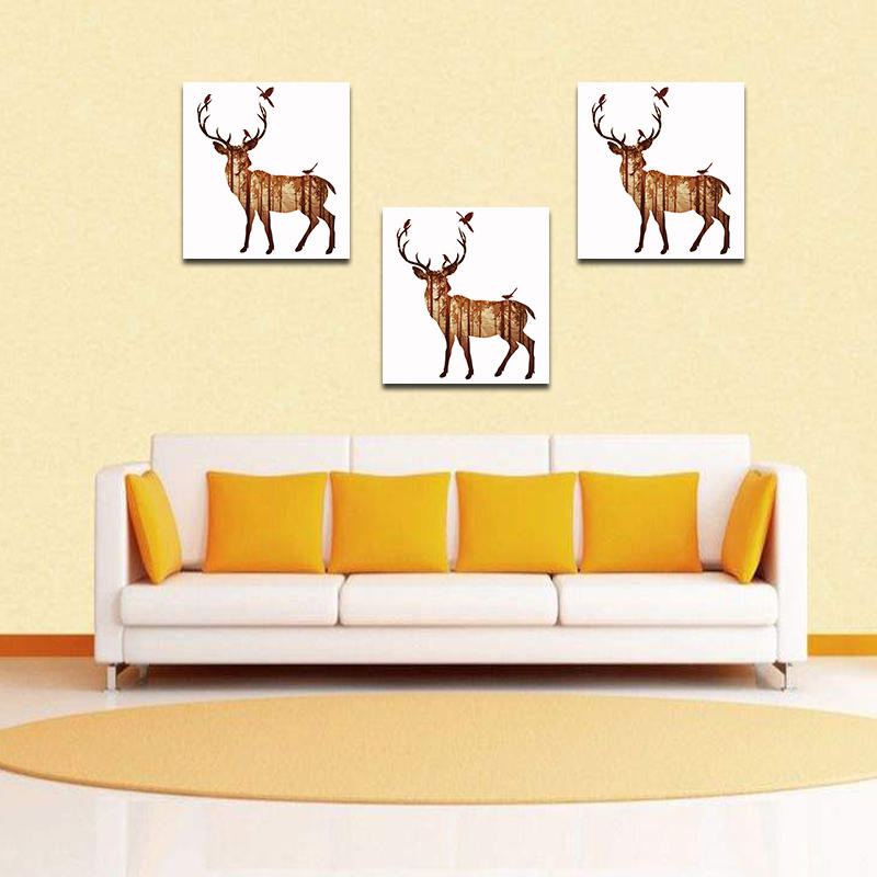 Miico Ručně Malované Olejomalby Jednoduchý Styl-b Side Face Deer Wall Art Pro Home Decoration Painting