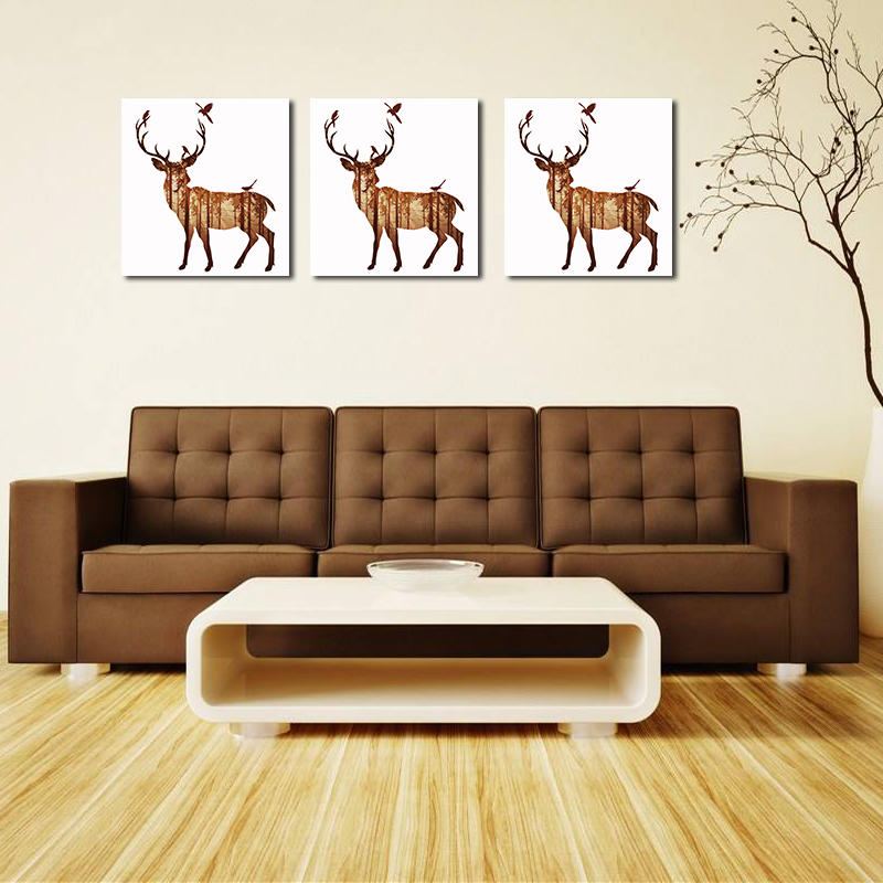 Miico Ručně Malované Olejomalby Jednoduchý Styl-b Side Face Deer Wall Art Pro Home Decoration Painting