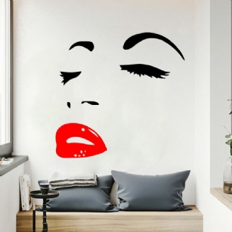 Nálepka Na Zeď Miico Fx1258 Red Lip Beauty Girl Na Zeď Art Home Decoration