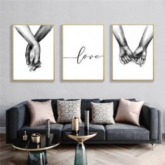 Ruka Držící Černobílý Obrázek Cambric Prints Painting Love Nálepka Na Zeď Home Decor