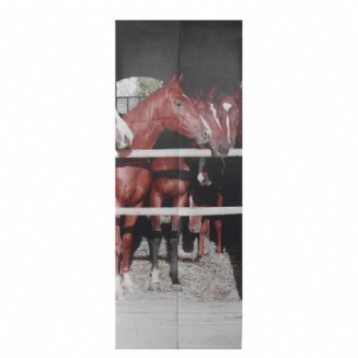 Samolepicí Nástěnná Malba Na Zeď 3d Creative Horse Door Home Art Decor