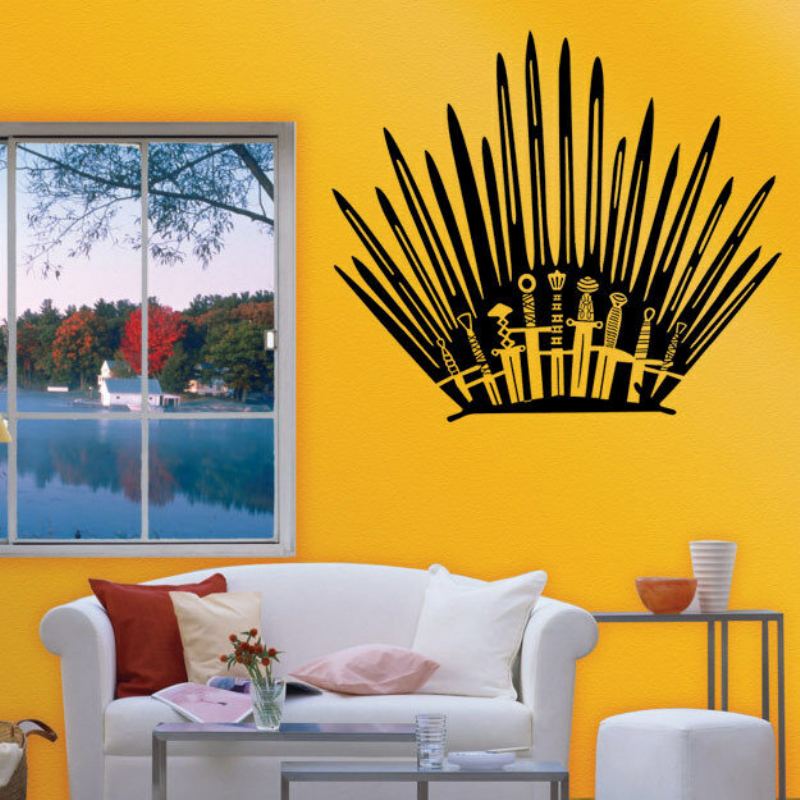 T-2 Game Props Right Iron Throne Stickers Vyřezávané Kreativní Samolepky Na Zeď Na Toaletu