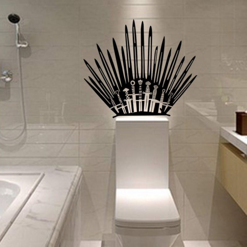 T-2 Game Props Right Iron Throne Stickers Vyřezávané Kreativní Samolepky Na Zeď Na Toaletu