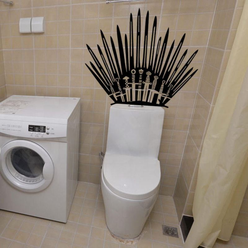 T-2 Game Props Right Iron Throne Stickers Vyřezávané Kreativní Samolepky Na Zeď Na Toaletu