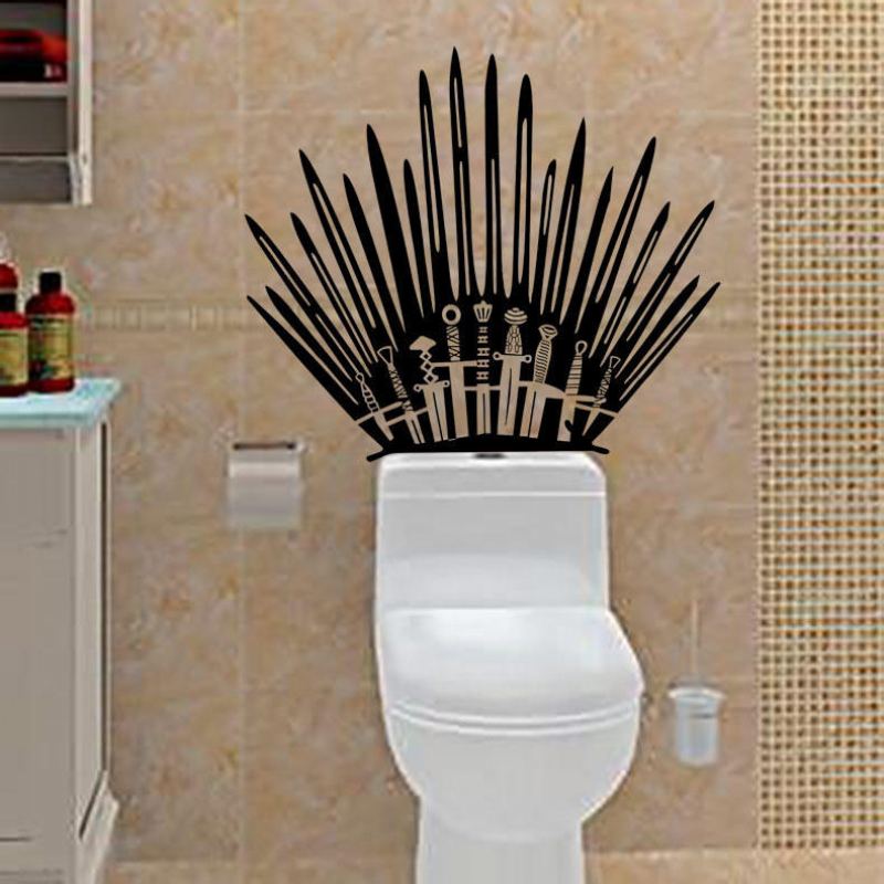 T-2 Game Props Right Iron Throne Stickers Vyřezávané Kreativní Samolepky Na Zeď Na Toaletu