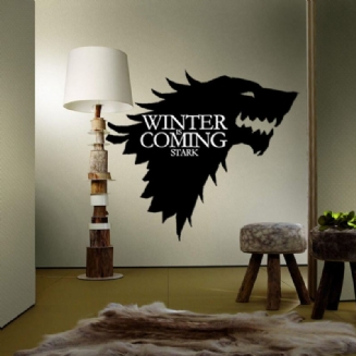 T-5 Game Of Thrones Emblem Stark Family Samolepky Na Zeď S Ledovým Vlkem Ryté Na Zeď